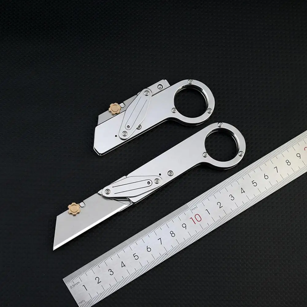 

Multi-functional Cutter Cutter Stress Relief Toy Portable Stainless Steel Folding Cutter Heavy Duty for Pocket for On-the-go