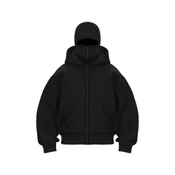 Balaclava Autumn/Winter Warm Fashion Personalized Hoodie Men's Soild Color Double layer Hoodie Sportswear 2025 New Edition