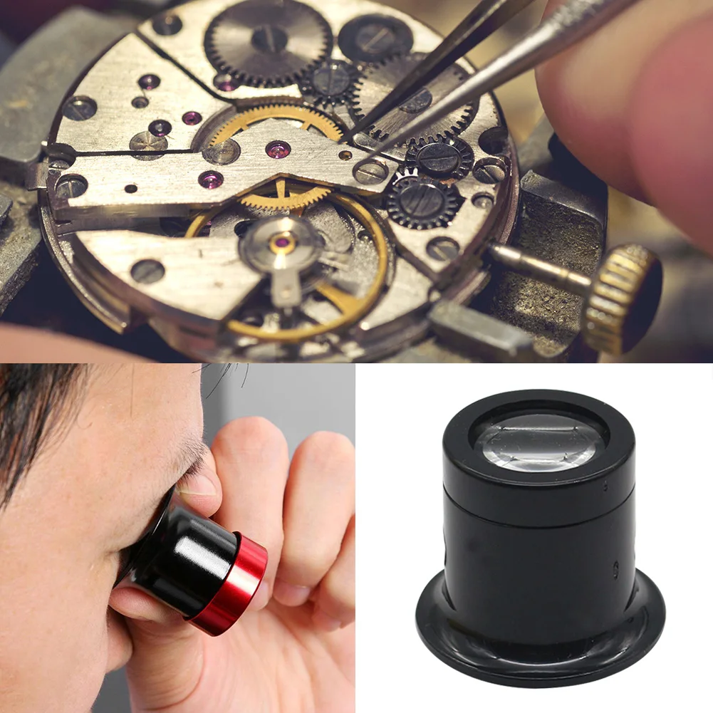 3X 5X 10X 15X 20X Jeweler Watch Magnifier Tools Portable Monocular Magnifying Glass Loupe Lens for Eye Magnifier Len Watchmakers