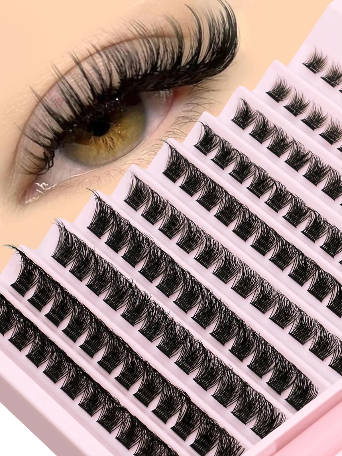 1 Set Eyelash Extender Cluster, Artificial Cat Eye False Eyelash Adhesive And Sealant(Glue And Tweezers Are Randomly Dispatched)