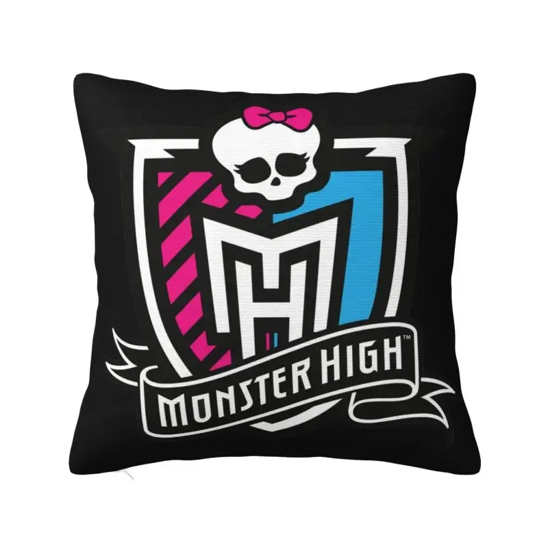 Monster High Logo Pillow Cover Home Decor Dolls Cushion Cover Throw Pillow for Living Room Double-sided Printing