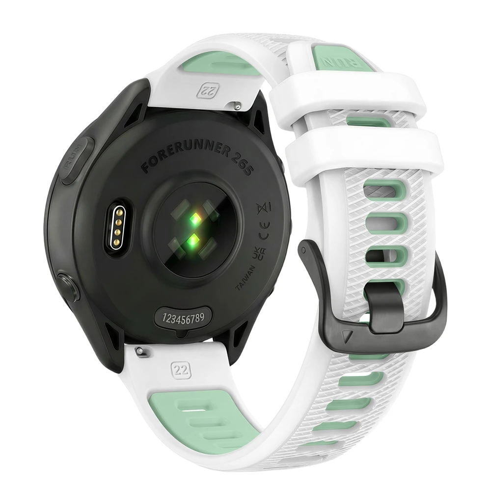 Universelles 22-mm-Sport-Silikonarmband für Garmin Forerunner 265 255 Musikband für Vivoactive 4/Venu 4 45 mm Armband-Uhrenarmband – Detail 4