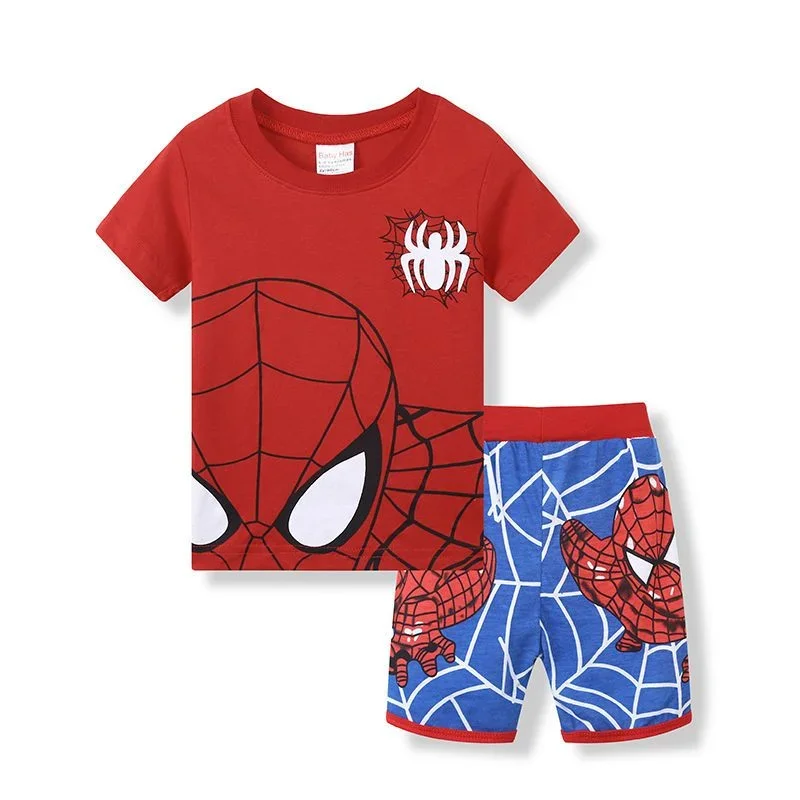 Iron Hero Cosplay Pijamas Conjuntos para meninas, 100% algodão, casual, roupas esportivas infantis, Mickey Costumes, bebê