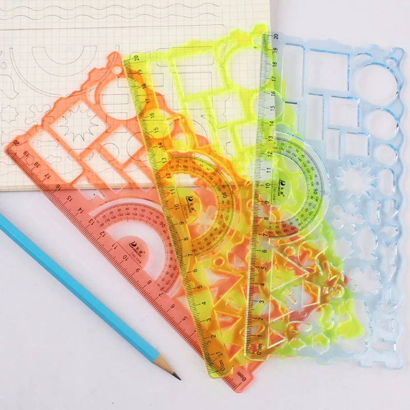 2Pcs Drawing Stencils Set Hollow-out Templates Rulers for Boy Girl