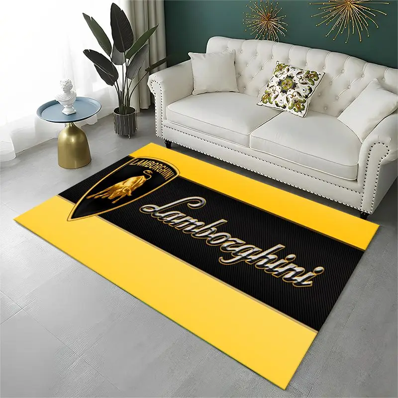 Racing Car L-Lamborghini MOTO Non-Slip Area Rug for Living Room,Bedroom,Playroom,Soft Carpet Floor Mat Home Decor Rug  Room view 2