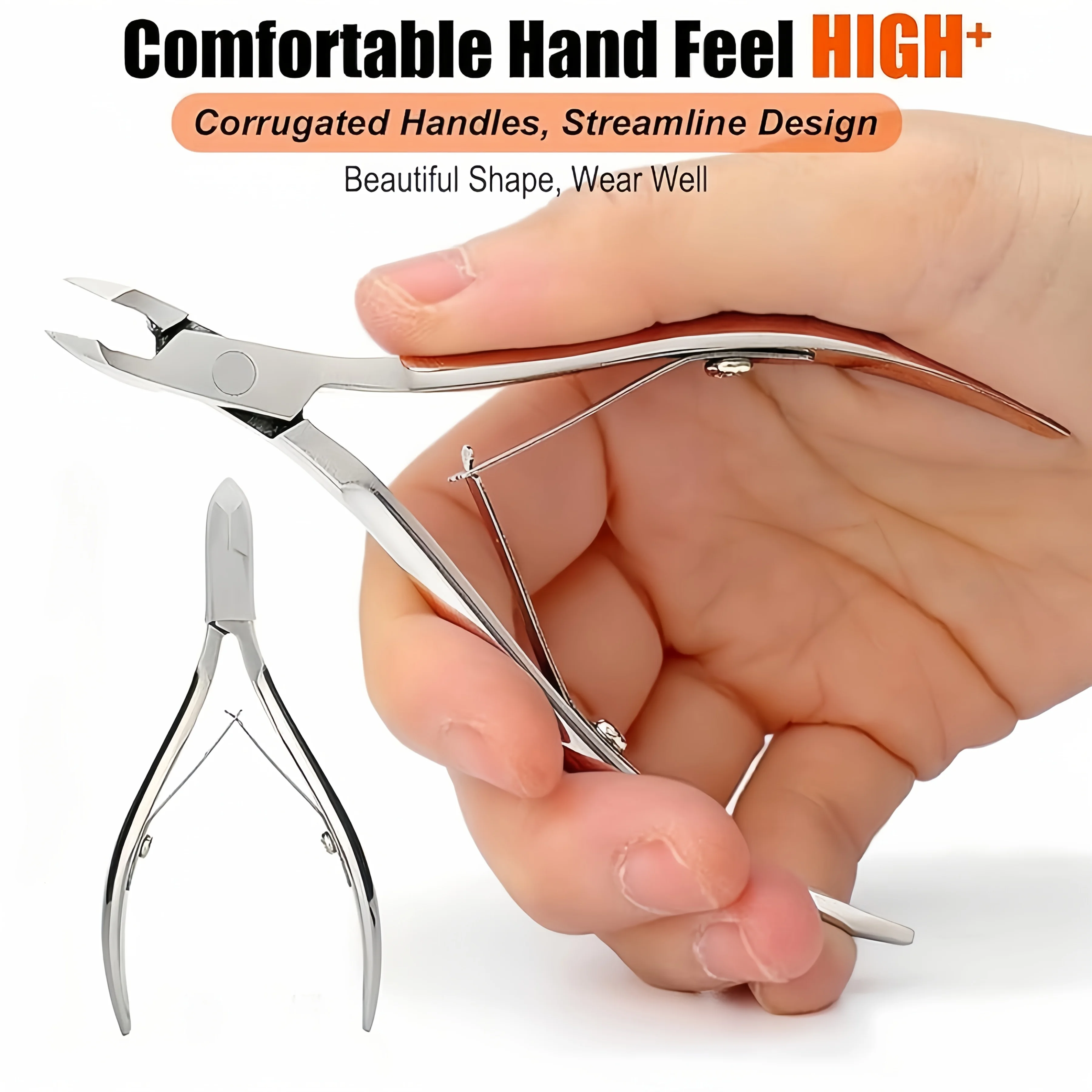 Outil pour ongles incarnés en acier inoxydable, tondeuse multifonction, outil pour ongles ngrown, avec poussoir en acier, coupe-cuticules de précision 4 pièces