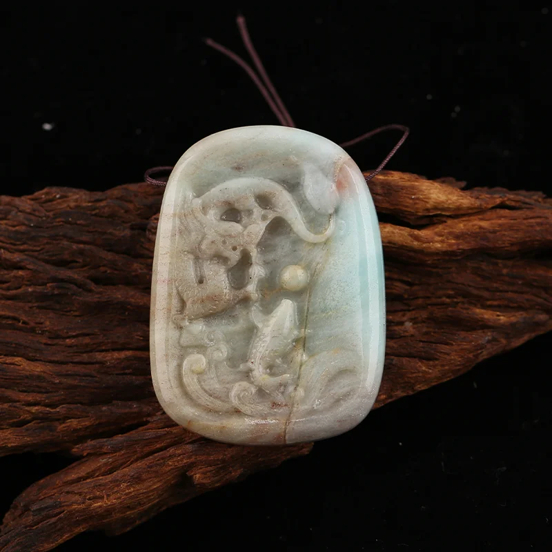 B&F Handmade Amazonite Pendants, Genuine Natural stones beads, Unique Stones for jewelry & DIY Earring Beads