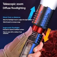 High Power LED Flashlight Portable Zoom Torch Type-C Rechargeable Waterproof Light with COB Side Lamp for Outdoor Camping Hiking 4
