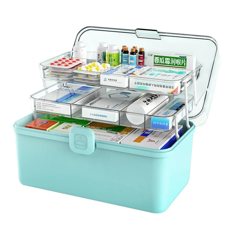 

Трехслойная бытовая аптечка большой емкости, многофункциональный ящик для хранения, складной ящик для инструментов, ящик для хранения художественных изделий ручной работы