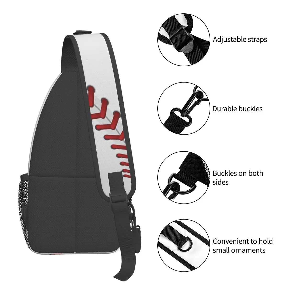 Mochila de hombro deportiva para senderismo al aire libre, bolso de hombro cruzado, bolsa de pecho, bolsa de Camping, bolsa de mensajero linda, máscara de béisbol