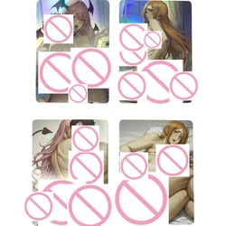 Cartes de collection Anime Bleach Inoue Orihime, cartes nues sexy, grandes fesses, poitrine ample, carte fille nue, flash de document réfractif, 2 pièces/ensemble