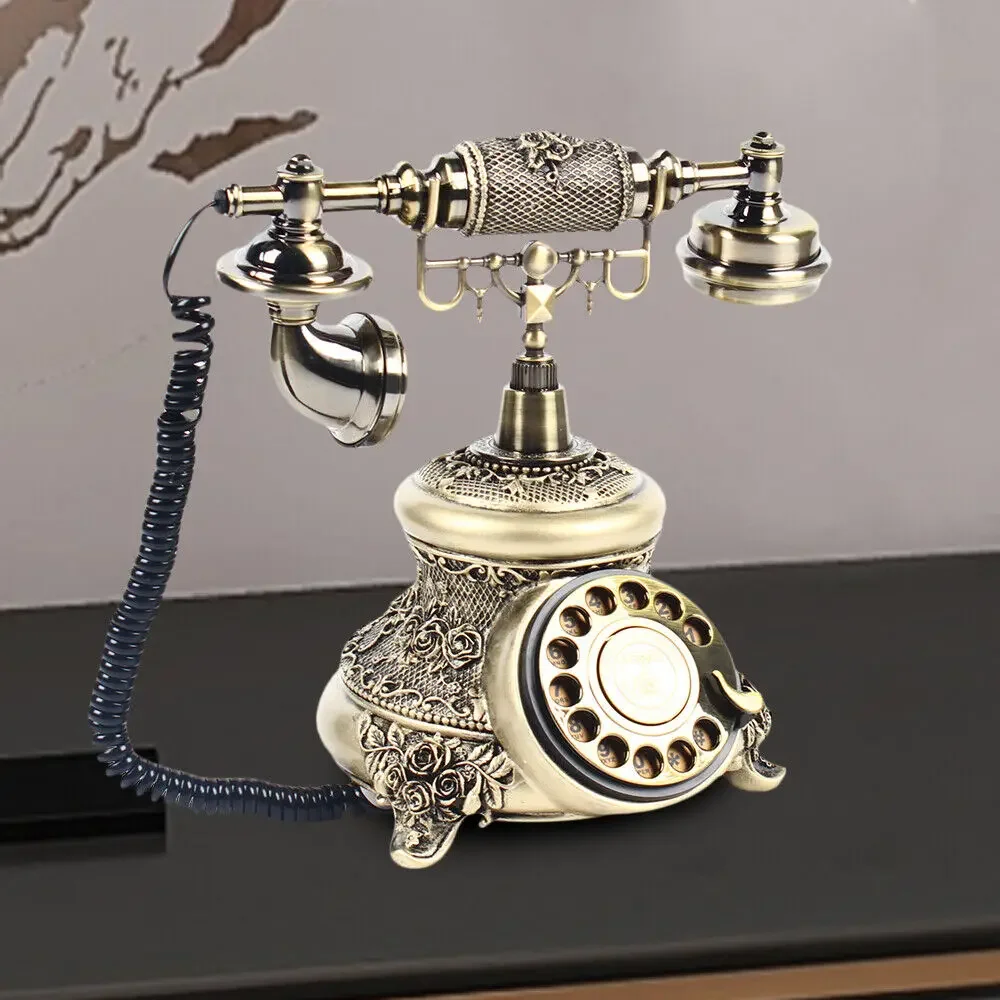 Vintage Phone Antique Rotary Dial Telephone Retro Landline Decor Old Fashioned Telephone Home Decor