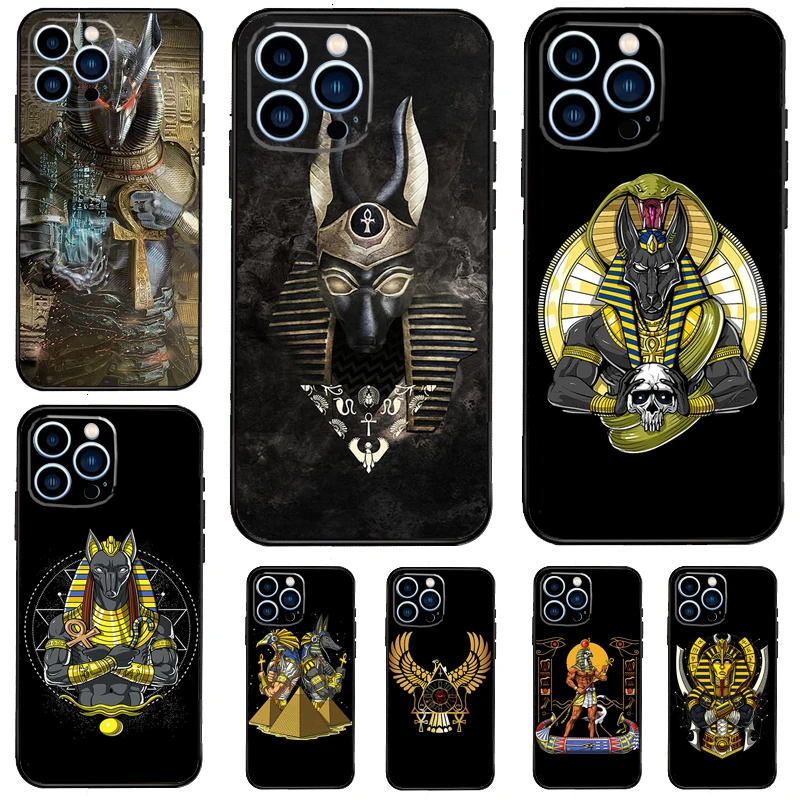 Egypt Nefertiti Anubis Ankh Phone Case For iPhone 15 16 Pro Max 13 11 12 14 Pro Max XR XS X 7 8 Plus 12 13 Mini Cover