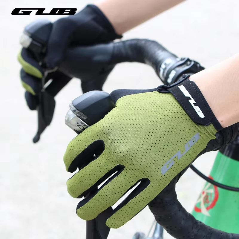 GUB Spring Autumn Summer Breathable Mountain Road Cycling Gloves Shock Absorption Long Finger Unisex Bicycle Riding Gloves