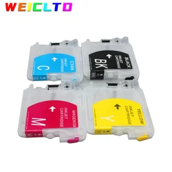 WEIC LC38 LC39 LC61 LC65 LC980 LC985 LC990 LC1100 No Chip Refillable Ink Cartridge For Brother DCP-J125 185C 195C J315W printer