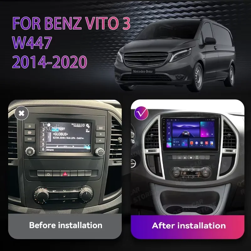 QSZN Android 12 Car Radio For Mercedes Benz Vito 3 W447 2014 - 2020 Carplay Auto WIFI+4G DSP Multimedia Stereo GPS Navigation