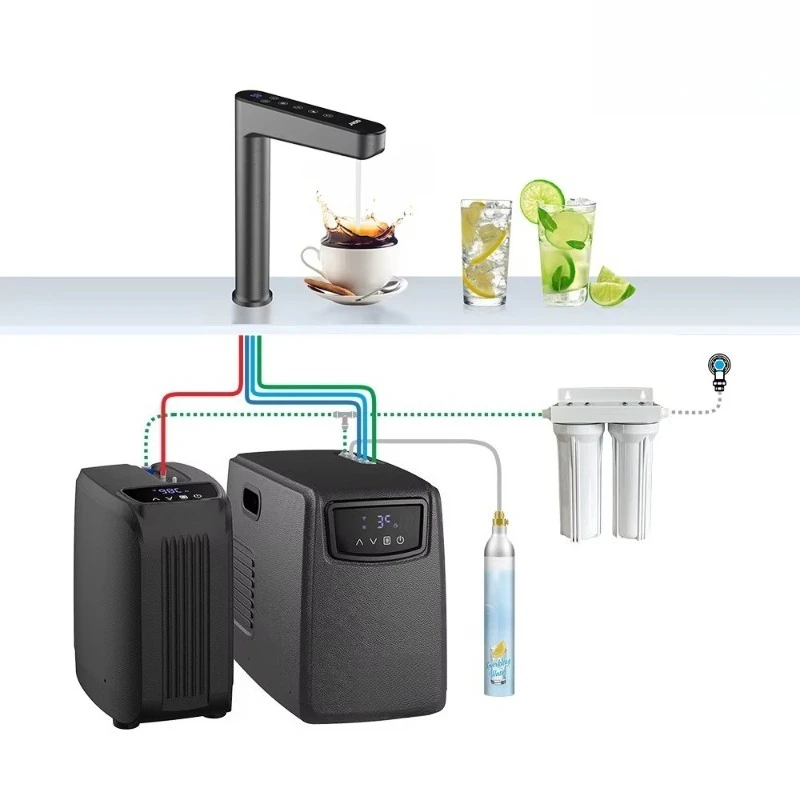 Under the tank electronic 5-in-1 boiling soda water frozen water kitchen faucet all-in-one hot water bubble faucet