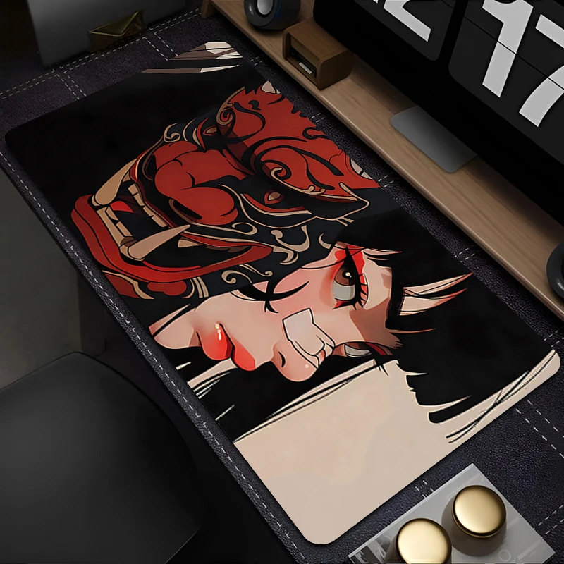 1PC Mouse Pads For Desk Gaming Mousepad Devil Oni Mask Keyboard Pad With Stitched Edges Non-Slip Rubber Base Extended Mouse Mat