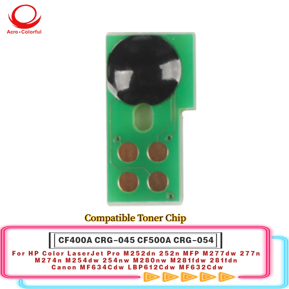 

Compatible CF400A CRG-045 CF500A CRG-054 Toner Chip For HP Color LaserJet Pro M252dn 252n MFP M277dw Printer Cartridge