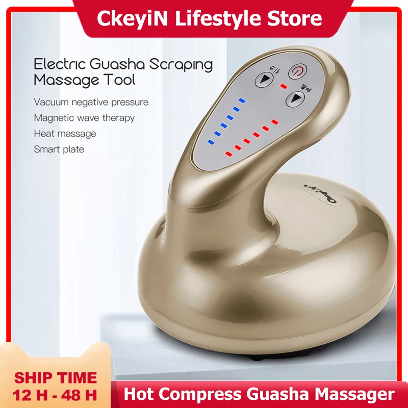 CkeyiN Profession Hot Compress Guasha Massager Electric Heated Scraping Vacuum Negative Pressure Detoxification Slim Massager