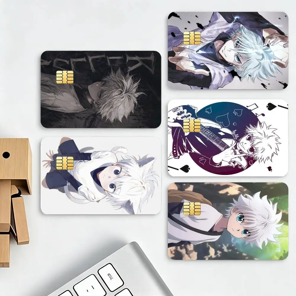 Killua Zoldyck Hunter x Hunter HD Credit Card Stickers Game Card Decal Small Chip Waterproof Sticker Gift Decor