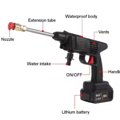 المحمولة قوية ارتفاع ضغط 24 فولت/48 فولت/96 فولت ليثيوم اللاسلكي المياه النفاثة بندقية رغوة آلة غسل سيارات