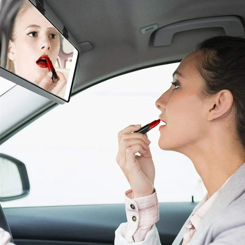 Car Supplies Makeup Mirror Car Makeup Mirror Light-Free Ultra-Thin Lens Sun Visor Car Mirror