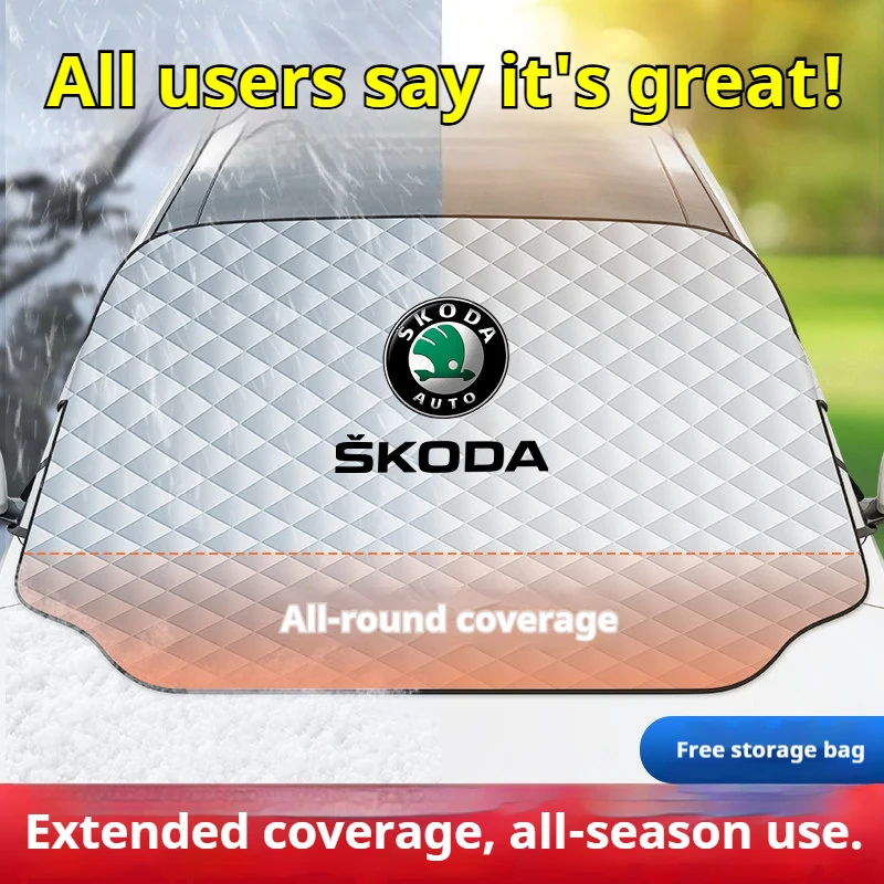 

Skoda Car Front Windshield Folding Sunscreen Sun Visor Cover Octavia Rapid Fabia Superb Kodiaq Accessory