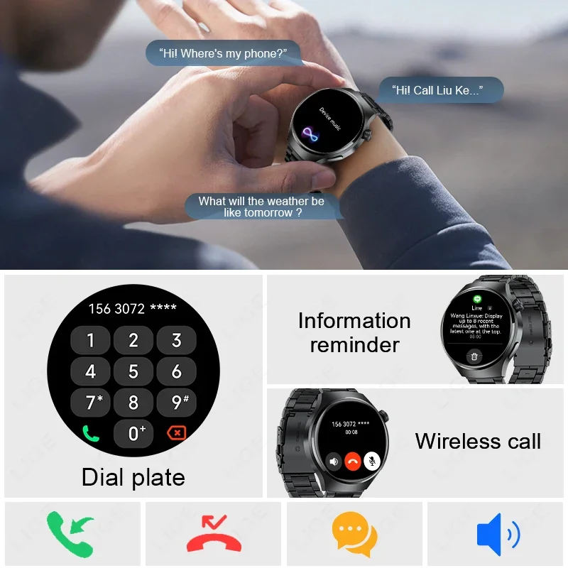 Reloj inteligente LIGE para hombres y mujeres, pulsera de llamada Bluetooth IP68, reloj deportivo resistente al agua para HUAWEI, reloj inteligente saludable para hombre