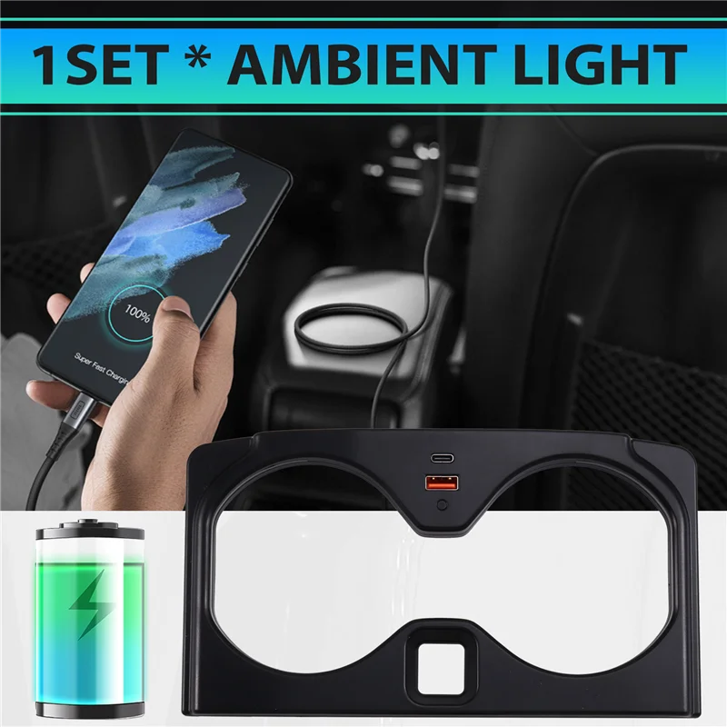 

A82M-11 Colour LED Cup Holder Light Ambient Light Interior Modification Decorative Iights For BMW X5 X6 X7 G05 G06 G07