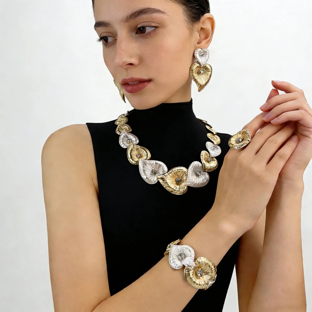 

Latest Brazilian Exquisite Handmade Beautiful Necklace Wedding Party Accessories Fashion Women Jewelry Set FHK20229