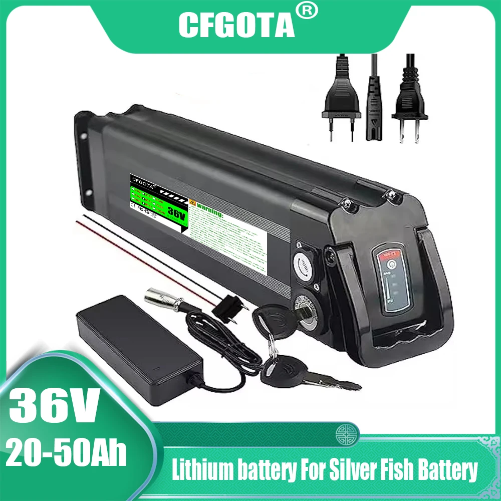 36V 20Ah Battery 18650 Lithium Rechargeable Battery Built-in Bms for Silverfish 250W-750W Bafang Motor Kit with 42v 2A Charger