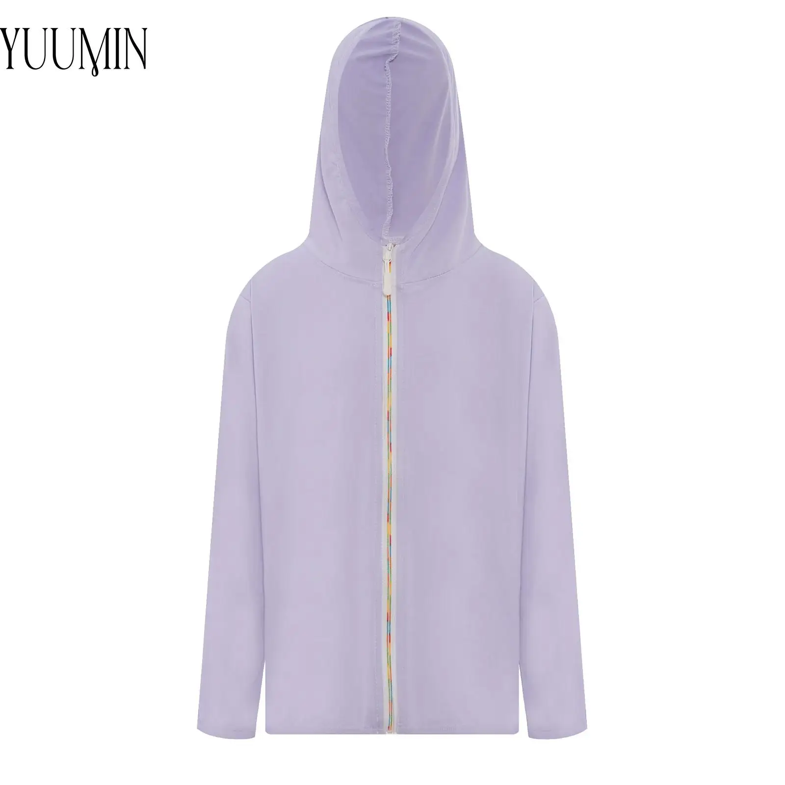 

Kids Girls Boys Sun-Protective Clothing Long Sleeves Zipper Hooded Jacket Outerwear for Outdoor Activities Vacation Travel Beach