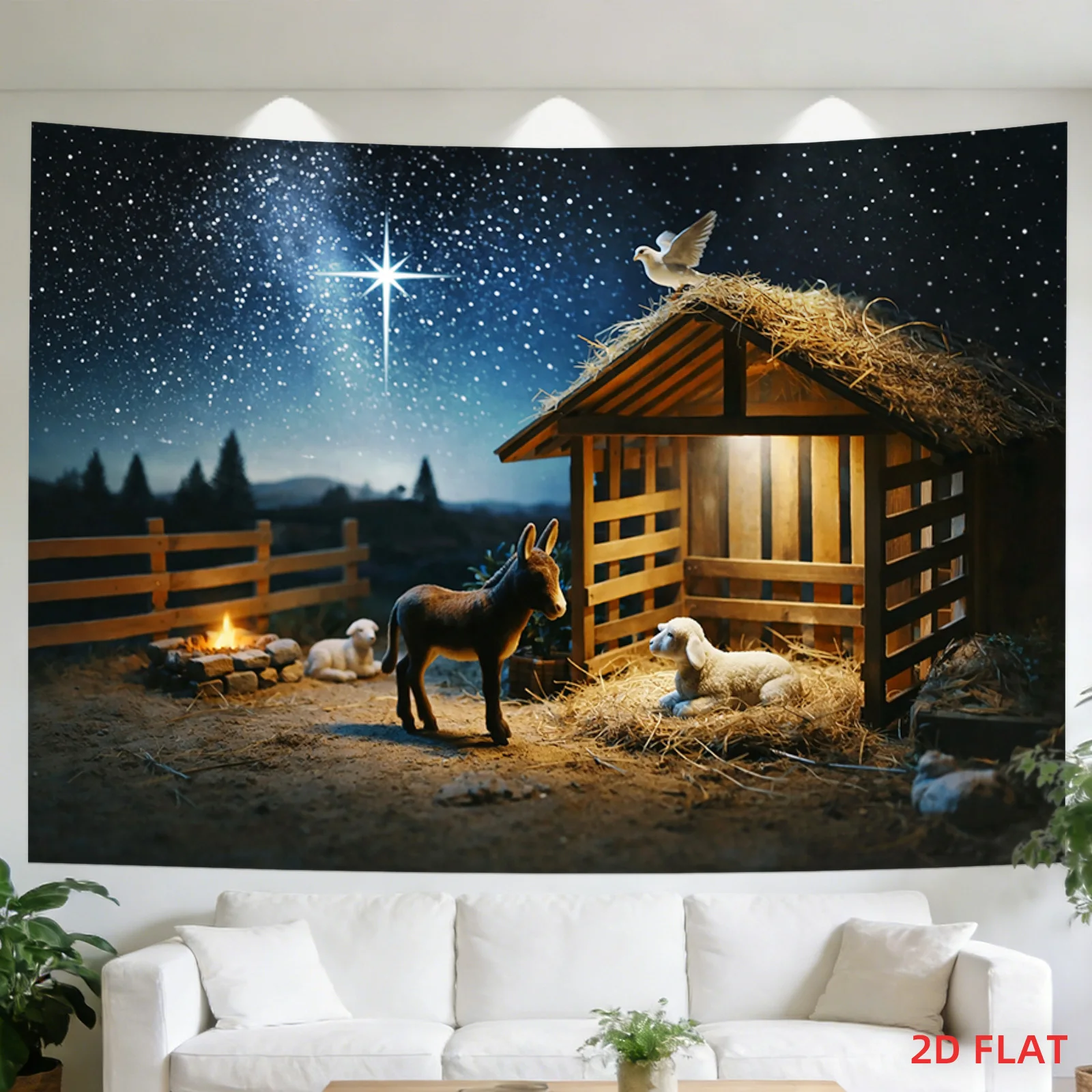 Galaxy Star Tapestry Wall Art Cosmic Night Sky Rustic Farm Barn Stars Celestial Decor Bohemian Home Decor for Bedroom Living Roo
