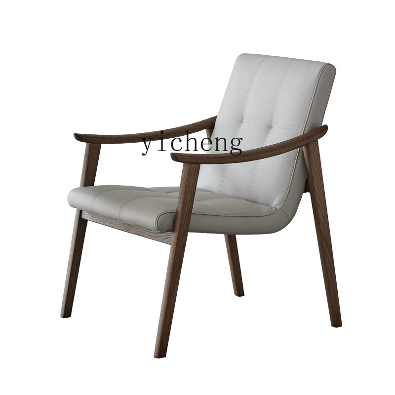 

ZF solid wood back chair modern simple leisure negotiation reception desk chair