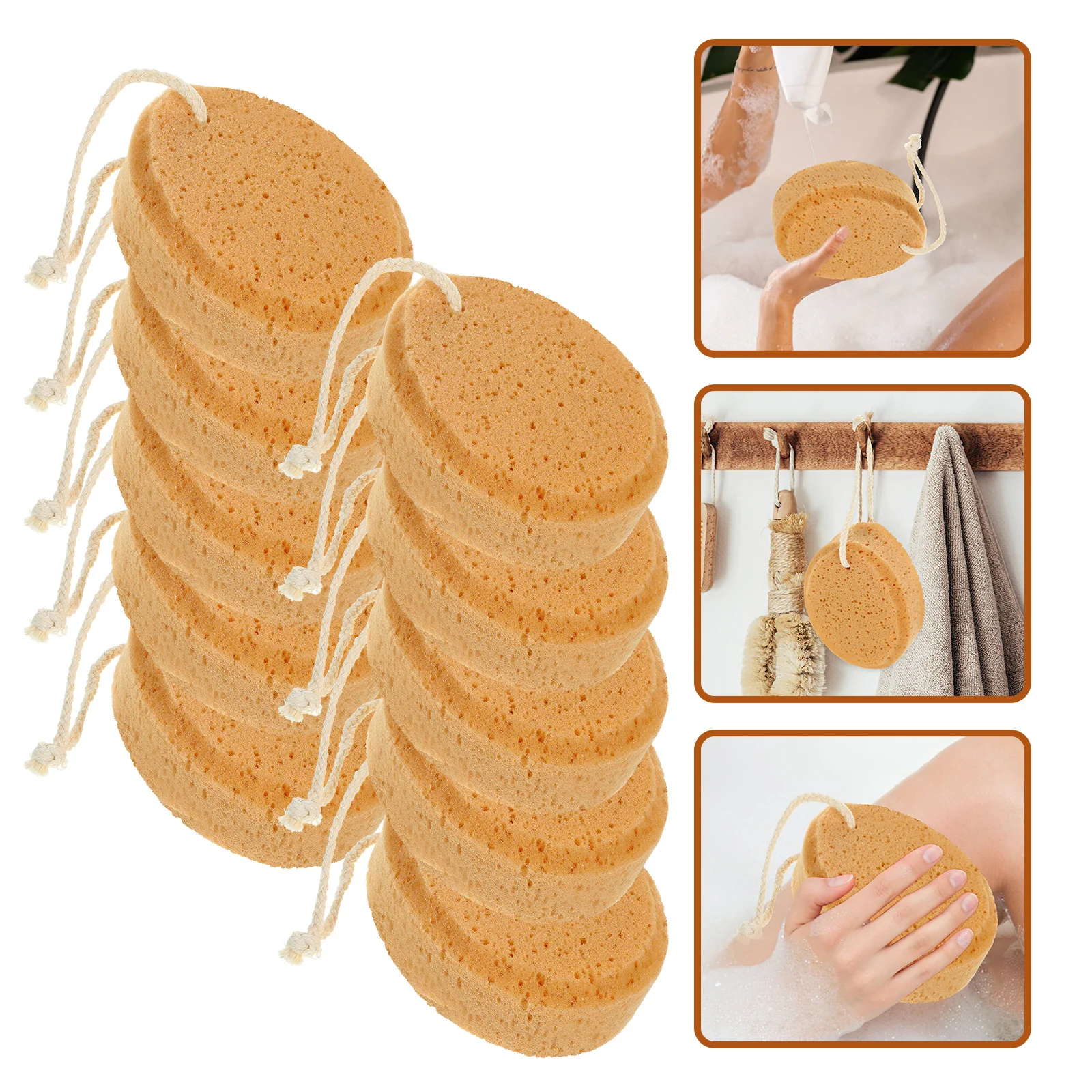 

10Pcs Natural Bath Sponge Honeycomb Shower Sponge Exfoliating Body Scrubber Suitable Bath Shower Supplies