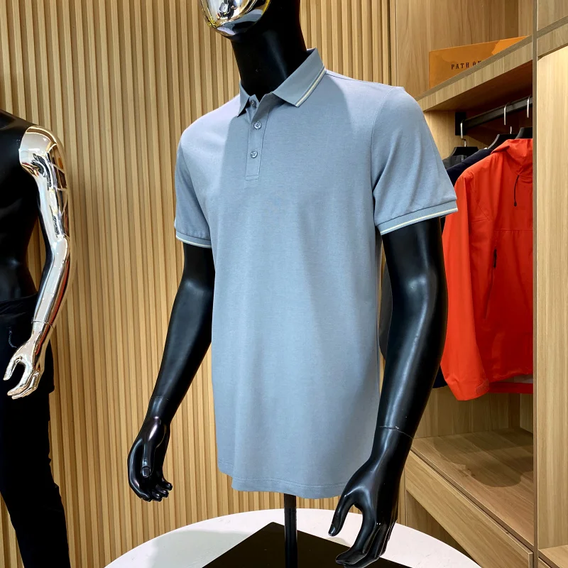 

Summer Busin Casual irt Men's ort Sve Mixed Silk Stand Fit Youth Stand Busin Casual Color