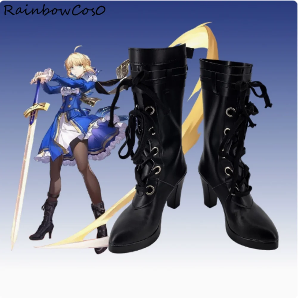 

Saber Fate Stay Night Honkai Impact Honkai: Star Rail Обувь для косплея Сапоги Игра Аниме Вечеринка Хэллоуин RainbowCos0 W4752