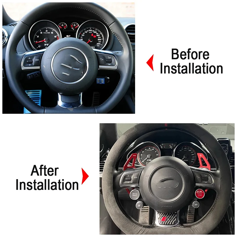 

For Audi Car Steering Wheel Shift Paddles Extension for AUDI A3/A4L/A5/A6L/Q3/Q5/8P/R8 Seat DSG Shift Stickers