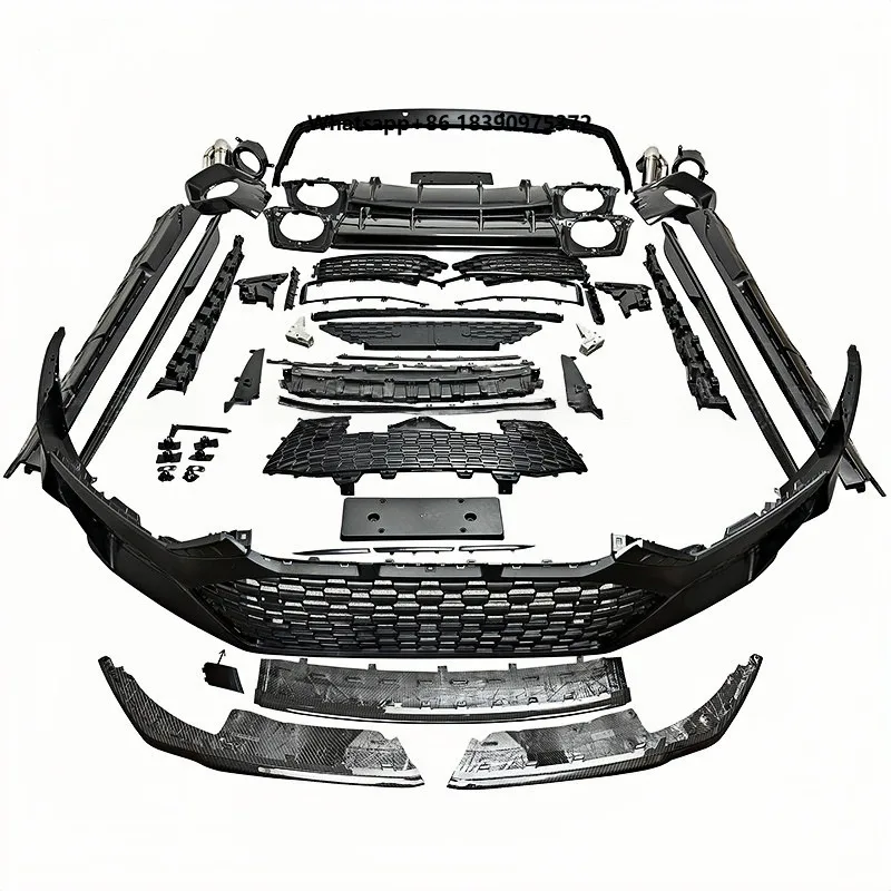 Direct Performance Style Dry Carbon PP Surround Kit for R8 Rear Bumper Lip Side Skirt Car Modification Body Parts