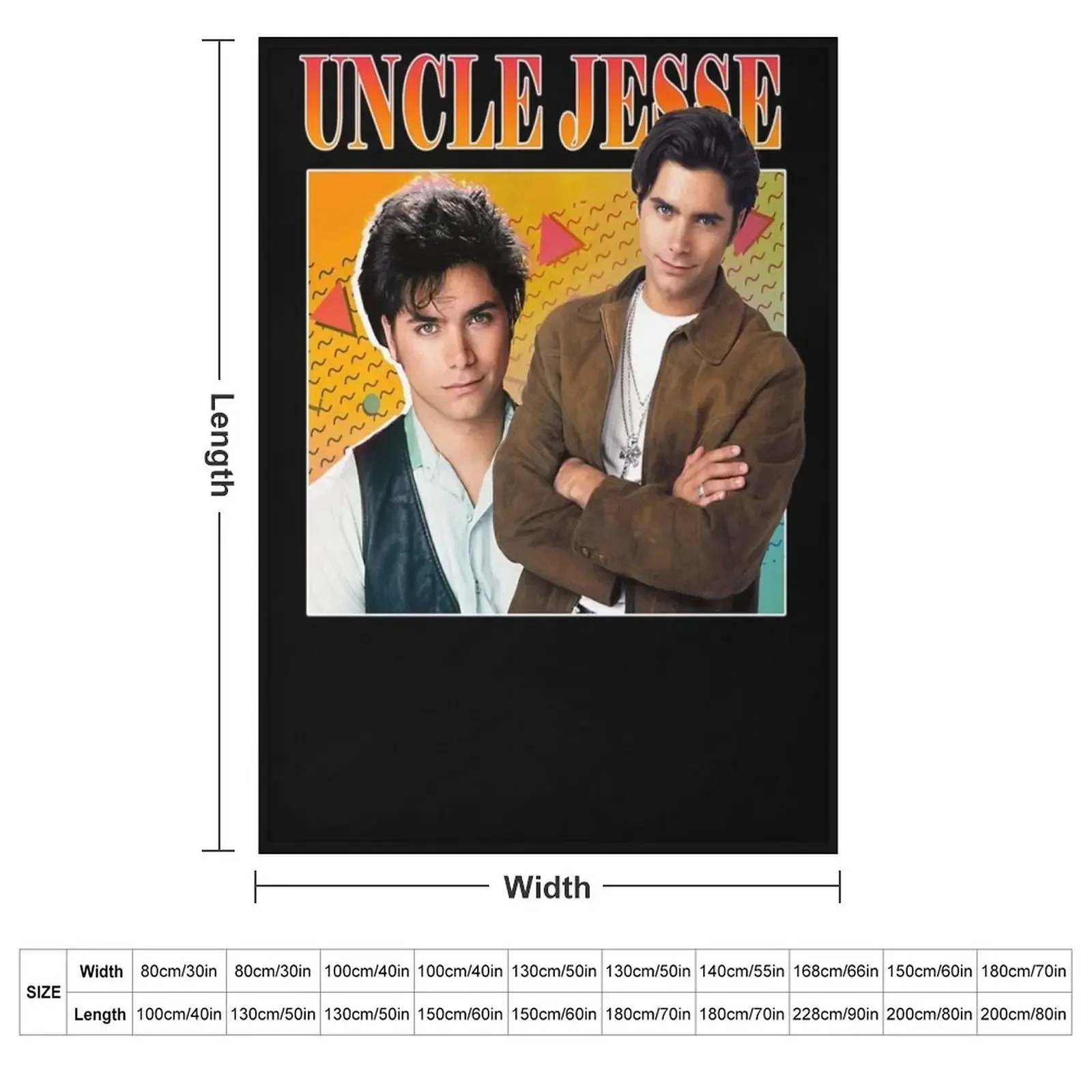 Uncle Jesse Tribute Tee Throw Blanket Decorative Sofa Single Sofas warm winter valentine gift ideas christmas gifts Blankets
