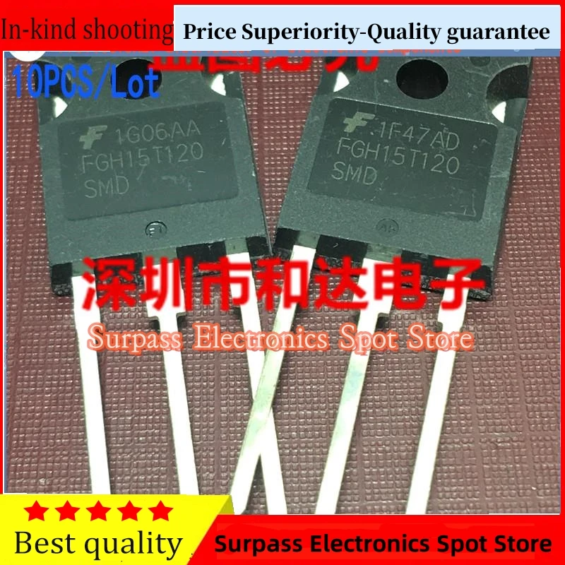 10 Pçs/lote FGH15T120SMD MOS TO-247 1200V 15A Importado Original Novo E 100% Teste