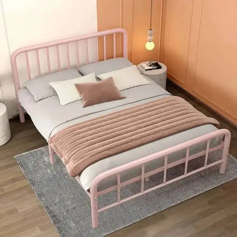 Bed Double Aesthetics Iron Princess Aesthetic Designer Bed Simple Modern Comfortable High Quality Korean Muebles Hotel Furniture