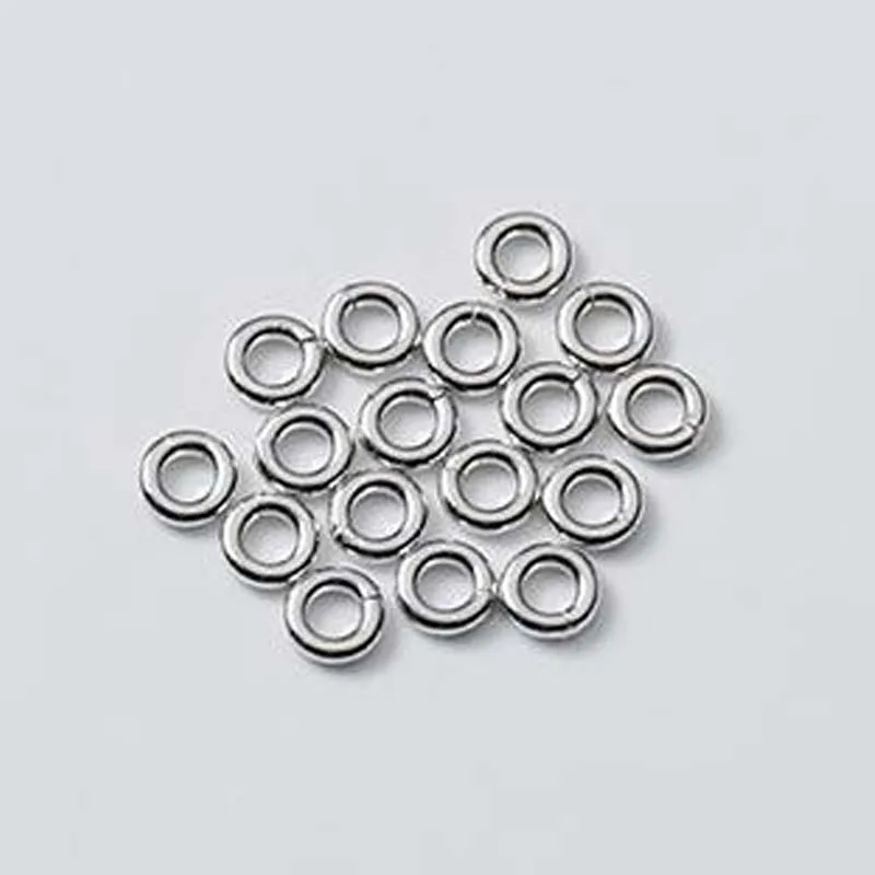 10pcs Genuine Real Pure Solid 925 Sterling Silver Close Jump Rings Gold Split Ring Connector Chains DIY Jewelry Making Findings