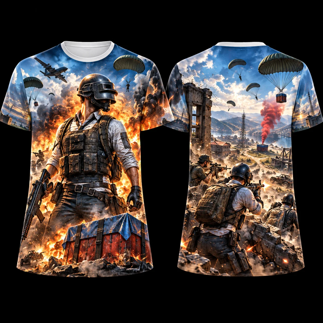 New Survival Game Mobile Game Pattern 3D Printed Loose Short-sleeved Men's and Women's Comfortable Casual Round-neck Shirt