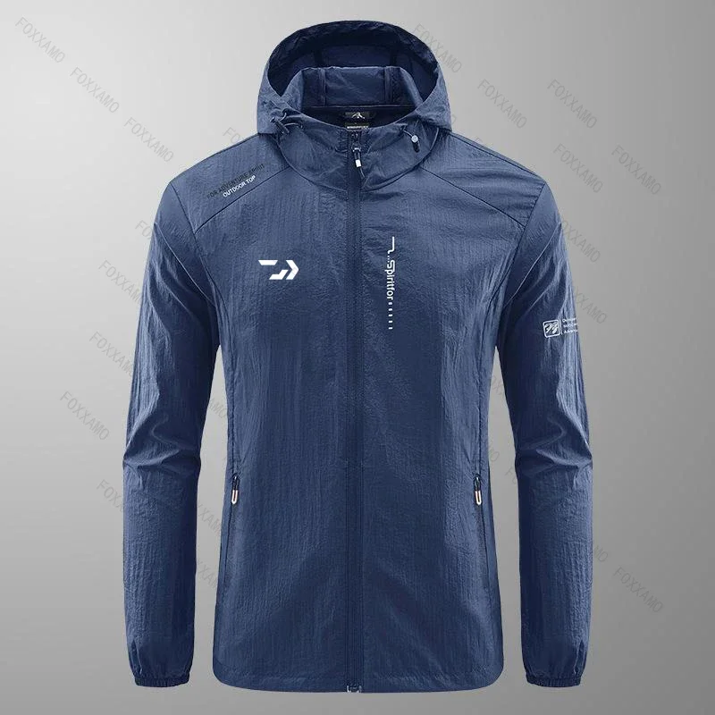 

Summer Outdoor Quick Dry Sun-Protective Thin Jacket Men Hiking Fishing Cycling Hooded Gym Sport Windbreaker Ultra Light Coats