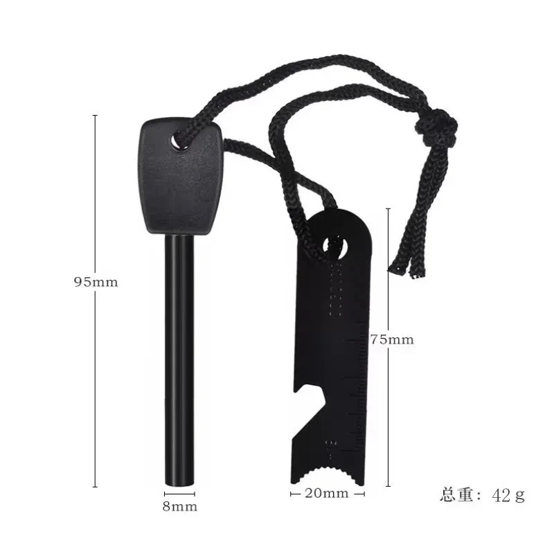 Nieuwe Wilderness Survival draagbare vuursteenset - Magnesium Fire Starter Stick met houten handvat voor kamperen buitenuitrusting
