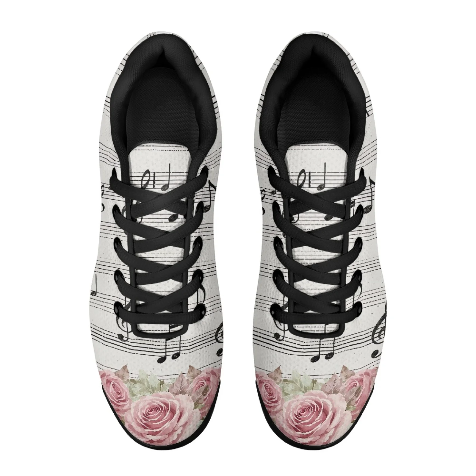 PENSTROLL Musical Note Rose Lightweight Breathable Mesh Sneakers Tennis Basketball Shoes for Training Fashion Walking Shoes