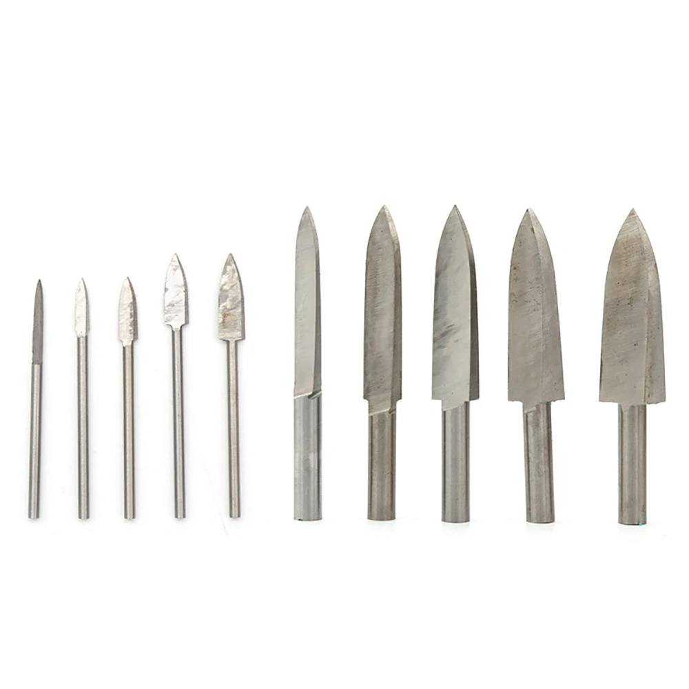 

2.35mm-14mm Carving Knife Wood HSS Line Drawing Tool 2.35/3/6mm Shank Cutter Graver Engraving 1 Blade Milling Grinding Head Blad