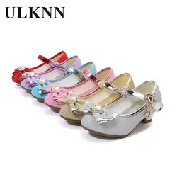 Kinder hochhackige Schuhe Mädchen Studenten Prinzessin rote Lederschuhe neue Bowknot Single Girls zeigen Kinder Party Schuhe